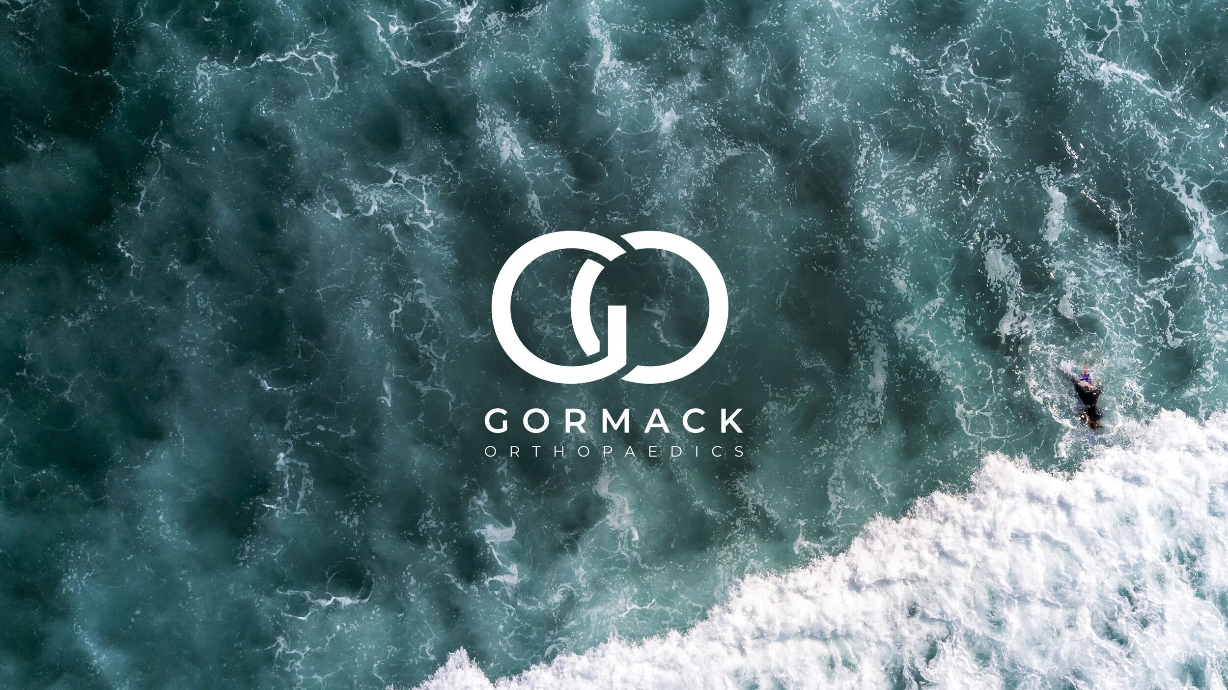 Aerial ocean — visual mark for Gormack Orthopaedics